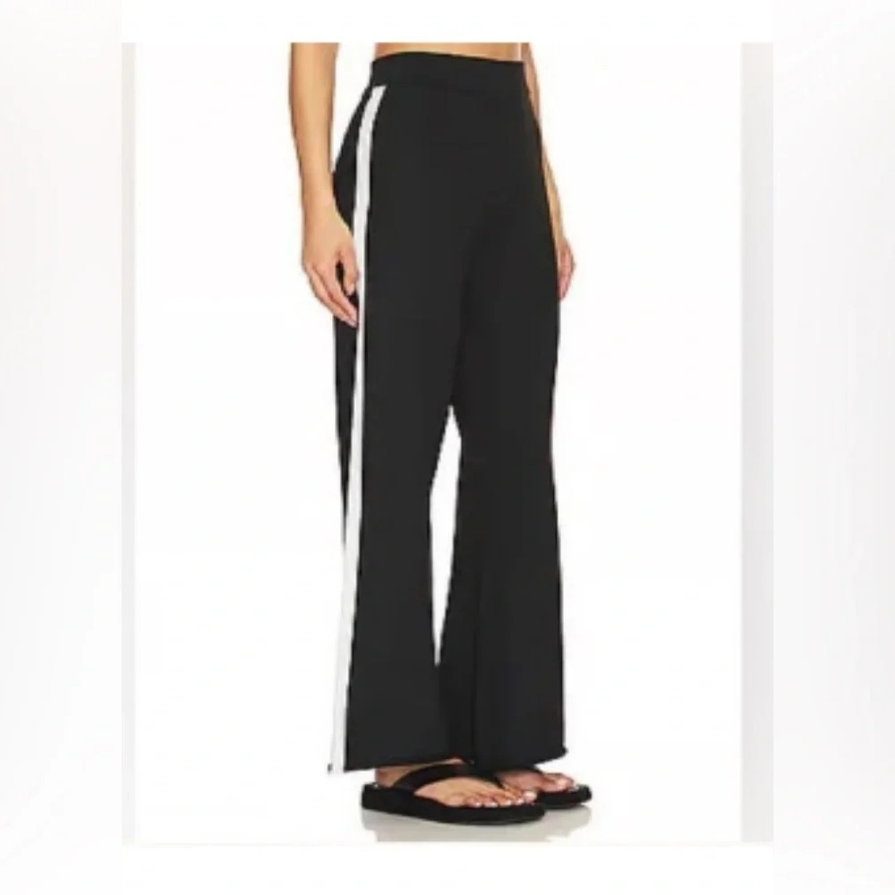Revolve House Of Harlow Ribbed Flare Wide Leg Black Stripe Pants Small - Picture 1 of 6